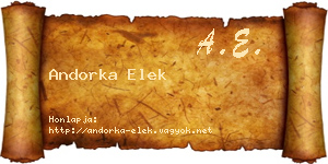 Andorka Elek névjegykártya